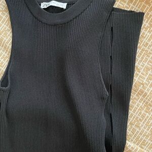 Zara Ribbed Cutout Dress